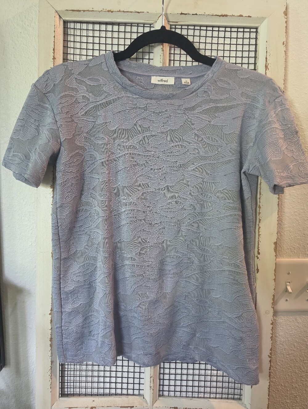Aritzia Wilfred Blue Sheer Top